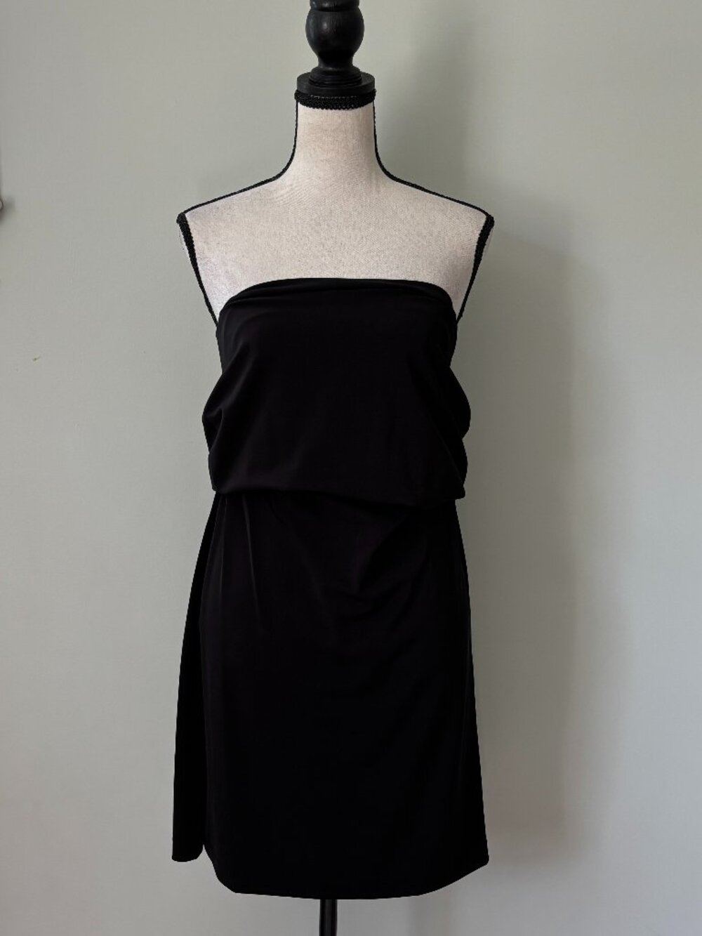 DKNY Black Strapless Blouson Mini Dress Medium NWT